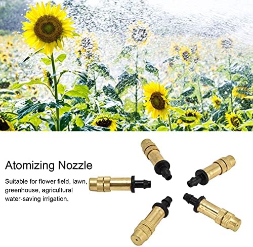 100PCS Single Hook Copper Atomizing Nozzle Mister Nozzles Drip Irrigation,for 4/7 Hose or Transfer to 8/11 Tube,Stable Spraying,360 Full Circle Spraying - Image 2