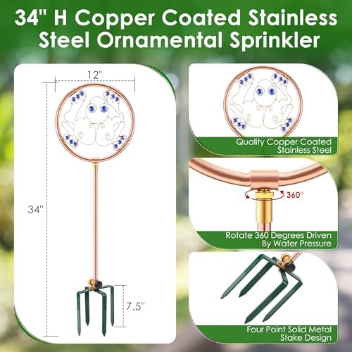34" Ornamental Sprinkler, 360° Rotating, Frog - Image 2