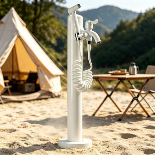 Outdoor Stainless Steel Vertical Water Column with Faucet, Freestanding Garden Water Tap Hose Stand, Freeze Proof Yard Hydrant Spigot for Campsite, Villa, Backyard Patio(A,Height: 60cm/23.6in) by Lonmrrton