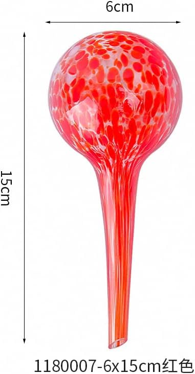 Aqua Hand Blown Glass Water Bulbs Plant Flower Watering Globes Cans Glass Ball for Home Decor (1, Red) - Image 2
