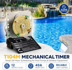 T104M Pool Timer Mechanism Only, 24-Hour Mechanical Timer Switch for Pump - Image 2
