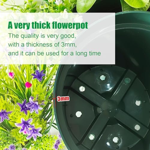 10 Pack Green Plastic Planter Pots, 10 Inch Thick with Multiple Drainage Holes, for Herbs, Strawberries, Flowers - Indoor/Outdoor - Image 4