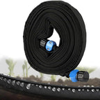 Flat Soaker Hose for Garden Beds, 1/2" Linkable Consistent Drip Irrigation Hose Save 80% Water, Leakproof Heavy Duty Double Layer Sprinkler Hose Black (25ft) - Image 2