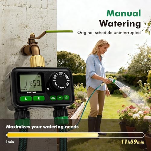 RESTMO 2-Zone Programmable Sprinkler Timer for Outdoor Hose Faucet - Image 3