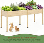 Raised Garden Bed with Legs, 72x24x30in Tall Wooden Elevated Planter Box with Liner for Flowers Vegetables Herbs, Outdoor Reinforced Large Raised Bed for Balcony/Patio/Backyard - Image 6