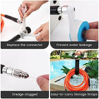200FT Pressure Washer Sewer Jetter Kit, 5800 PSI Water Jet Drain Cleaner Hose with Corner Rotating Button Nose Nozzle, 1/4 Inch NPT, Sewer Jetter Nozzles Kit with Spanner Handle Strap - Image 6