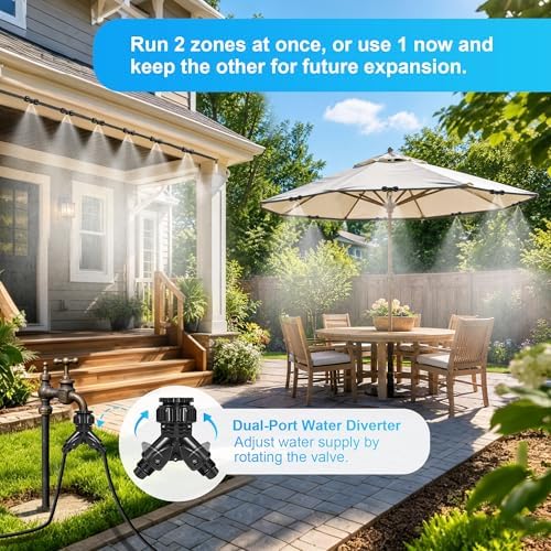 Thiswing 100 FT Dual-Line Misting Cooling System with 24 Brass Nozzles - Image 4