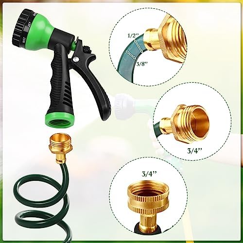 Therwen 75.5ft Recoil Garden Hose with 7 Pattern Nozzle, Green - Image 4