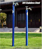 Outdoor Spigot, Outdoor Faucet Water Column, Stainless Steel Floor-Standing Faucet，Frost-Proof Garden Water Column & Hose Stand for Irrigation & Car Washing Outdoor Taps(H 1.2m,Full) - Image 3