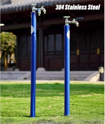 Outdoor Spigot, Outdoor Faucet Water Column, Stainless Steel Floor-Standing Faucet，Frost-Proof Garden Water Column & Hose Stand for Irrigation & Car Washing Outdoor Taps(H 1.5m,Full) - Image 3