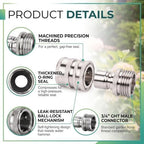 Stainless Steel Garden Hose Quick Connect Fittings, 3/4 Inch GHT - Image 2