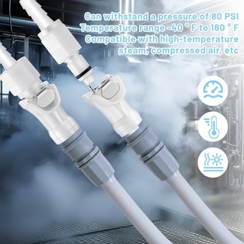 Chunful 20 Pcs 3/16" Quick Disconnect Connect Hose Barb Insert Fittings Plastic Male Female Coupling Connector 10 Female and 10 Male Connectors - Image 4