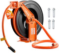 VEVOR Retractable Air Hose Reel, 3/4 Inch x 50 FT PVC Air Hose Max 300PSI, Auto Rewind Air-Compressor Hoses Reel with 5 ft Lead in, Ceiling/Wall Mount Heavy Duty Steel Double Arm by VEVOR