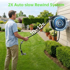 Retractable Garden Hose Reel, 5/8in 100 ft Hose Reel with 9 Patterns Nozzle - Image 4