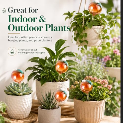 Plant Watering Globes, Gradient Color Glass 9 oz Self Watering Globes - Image 3