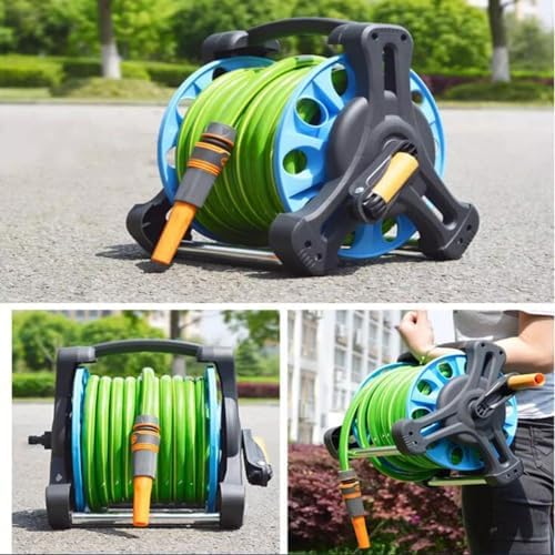 Portable 1/2 Inch Garden Hose Reel Cart With PVC Hose, ABS & Metal Frame, Adjustable Spray Nozzle For Lawn & Car Wash(Green,15m) - Image 3