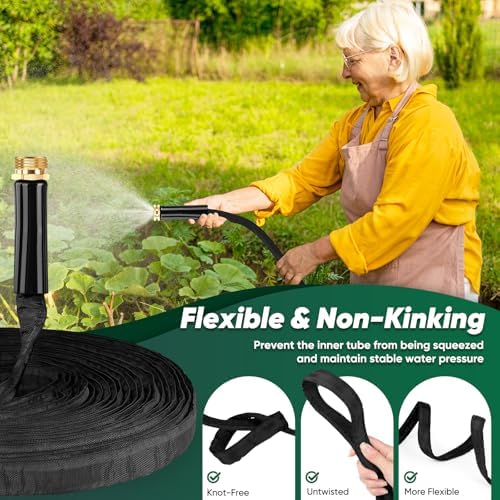 Toolasin Garden Hose 50 FT, Non-Expanding, Lightweight Water Hose with 3/4" - Image 5