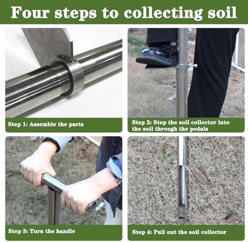 36" Soil Sample Probe Stainless Steel T-Style Handle Sampling Soil Probe - Image 4