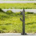 Garden Water Column Vertical Square 304 Stainless Steel with Double Faucet Antifreeze Freestanding Garden Hose Holder for Patio Backyard(Black D,Low-Cut) by ZUGIATP