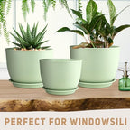 YNNICO Plant Pots 12/10/9 inch Set of 3, with Multi Mesh Drainage Holes - Image 4