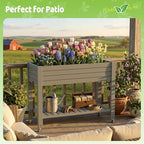 Vixzen Raised Garden Bed Outdoor,Reinforced Large Planter Box with Wheels & Storage Shelf,Mobile Planter Bed Box for Backyard, Patio, Balcony (Light Brown, 21Gal（43.31"×17.72"×33.66"）) - Image 6