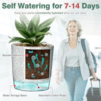 6 Pack Self Watering Pots for Indoor Plants, 4+5.5+6.3 Inch Self Watering Plant Pots Set, Flower Pots with Wick Rope and Reservoir for African Violet, Spider Plant, Orchid - Crack Texture - Image 3