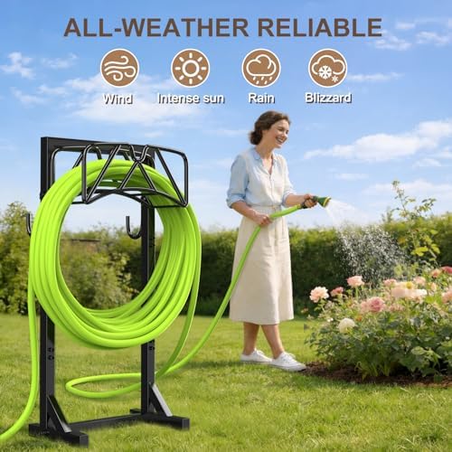 Garden Hose Holder Stand Heavy Duty with Tool Hooks 150 FT - Image 5