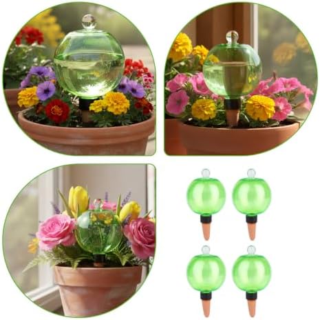 Penitue 4Pcs Plant Watering Globes, 16.9oz Self Watering Bulbs Spikes Slow Release Water Planter Insert with Top Fill Design for Indoor Outdoor Plant Waterer Device Automatic Drip Irrigation System - Image 6