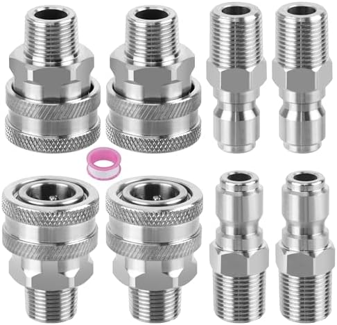 8Pcs 3/8" Stainless Steel Quick Connect Male Pressure Washer by Ailbiuko