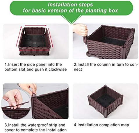Hershii Plastic Rectangular Raised Garden Bed Indoor Outdoor Planter Box Kit Container for Growing Vegetables, Plants, Herbs, Flowers & Succulents - Black - 76.77 X 15.35 X 8.66 Inches - Image 6