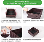 Hershii Plastic Rectangular Raised Garden Bed Indoor Outdoor Planter Box Kit Container for Growing Vegetables, Plants, Herbs, Flowers & Succulents - Black - 46.06 X 15.35 X 8.66 Inches - Image 6