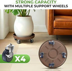 Plant Caddy With Wheels 12" Metal Plant Saucers for Indoors 310 Lb Capacity - Image 6