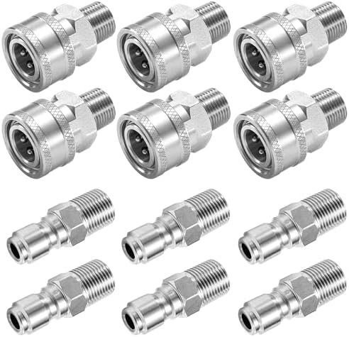 3/8 Inch NPT Pressure Washer Quick Connect Adapter Set, 12-Piece by TasuoX