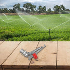 2 Inch for impact Sprinkler Head 360 Degree Rotation Zinc Alloy Lawn Watering System for Farm Garden Irrigation up to 130ft Radius Silver Finish Design - Image 5