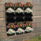 Self-Watering Wall-Mounted Planter, 18 Pots Wall Mounted Plastic Plant Grow Pot Vertical Garden Planter with Intelligent Control & Adjustable Irrigation System for Indoor Outdoor (Black, 18 Pots) - Image 2