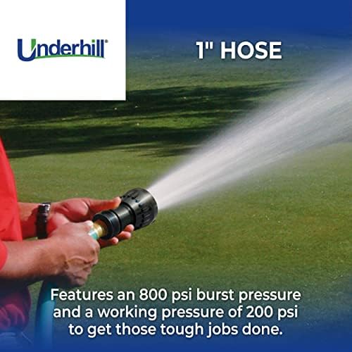Underhill UltraMax Commercial Garden Water Hose 125 ft, Lightweight, Heavy-Duty, Anti-Kink, Non-Conductive, 800 psi, H10-125G, 1 Inch x 125 ft, Green - Image 4
