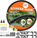 Soaker Hose 100 FT for Garden with 1/2" Diameter Irrigation Hose Save 70% of Water Solid Brass Interface Eminently Suitable for Lawn and Garden Bed Cover by AIODE