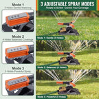 Metal Lawn Sprinkler for Yard with Adjustable Extension Risers - Image 6