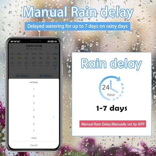 GIEX WiFi 2-Zone Sprinkler Timer GX-03, Smart Garden Irrigation Controller for Hose Faucet, Works with Tuya and Smart Life App, Automatic Watering System - Image 7