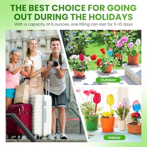 Plant Watering for Tulips, Glass Watering Globe, Self-Watering Pot Plug-in, Travel Holiday Plant Watering Device, Home Decor, Automatic Home Plant Hydration System, 4 Pack - Image 6