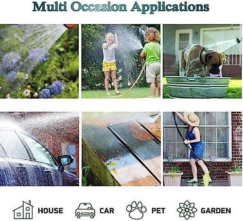 4 Layer Garden Hose Pipe Set 1/2" 12mm, Outdoor Reinforced PVC Hose Pipe Reel with Fittings, Watering Hosepipe for Gardening Lawn Washing (Color : Green, Size : 30m) - Image 7