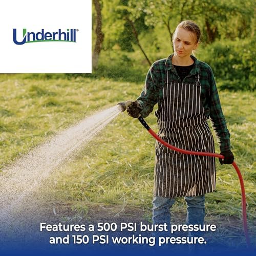 Underhill Proline Rubber Series Heavy-Duty Garden Hose for Hot or Cold Water, Lightweight, 500 PSI BP, 150 PSI WP, H75-025PRO-R 3/4 Inch x 25 ft Red - Image 5