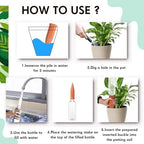Ziliny 6 Sets Plant Watering Devices 6 Pcs Self Watering Spikes 6 Pcs 25 oz Plastic Bottles Slow Release Automatic Waterer Empty Liquor Bottles Terracotta Spikes for Vacation Plant (Ceramic Color) - Image 4