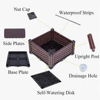 YSUEFIJO Raised Garden Bed Outdoor, Elevated Plastic Planter Box, Garden Grow Box Patio Gardening Planter Box, with Water Design & Drainage Holes, for Flower Vegetable Herbs - Image 5