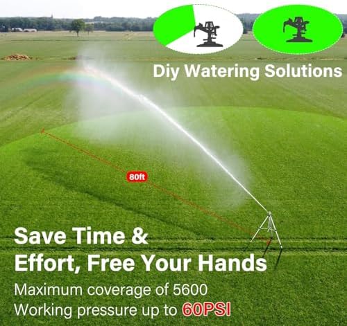 Heavy Duty Impact Sprinkler on Tripod Base,2 Pack 36 Inch Tripod Sprinkler - Image 2