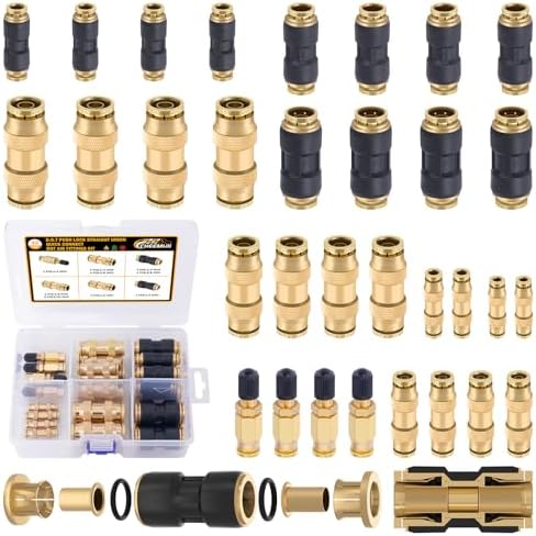 CheeMuii 32PCS Brass DOT Air Line Fittings DOT Quick Connect Straight Union by CheeMuii