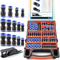 170PCS Quick Connect Air Hose Fittings Kit,1/8"1/4"3/8"1/2"5/16" NPT Push to Connect Fittings,Nickel Plated Pneumatic Quick Connect Fittings Set for Air Compressor,Automotive,Industrial,Air Systems by Welugnal