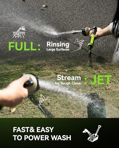 RAINPOINT Hose Sprayer Nozzle Heavy Duty - 8 Spray Patterns Garden Hose Nozzle with Adjustable Flow Control for Watering Plants, Washing Cars,Washing Pets, Thumb Control (Black) - Image 6