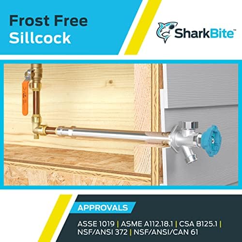 SharkBite 10 Inch Frost Free Sillcock, 1/2 x 3/4 Inch MHT, Push to Connect Brass Plumbing Fitting, PEX Pipe, Copper, CPVC, PE-RT, HDPE, 24629LF - Image 5