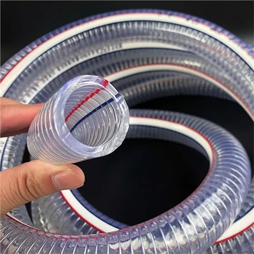 PVC Steel Wire Hose Transparent Soft Pipe Plastic Water Pump Tube Flexible Rubber With Metal Wire Tubing(ID 32mm,5M) - Image 7